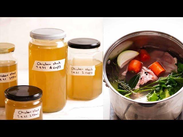 Homemade chicken stock