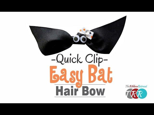 Quick Clip - How to Make an Easy Bat Hair Bow - TheRibbonRetreat.com