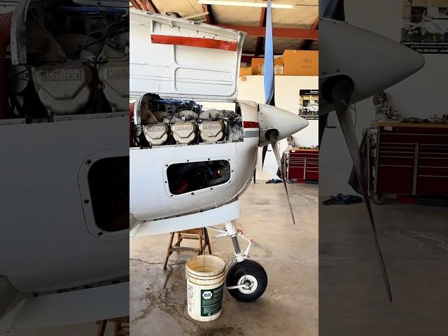 my first oil change! #aircraftmaintenance