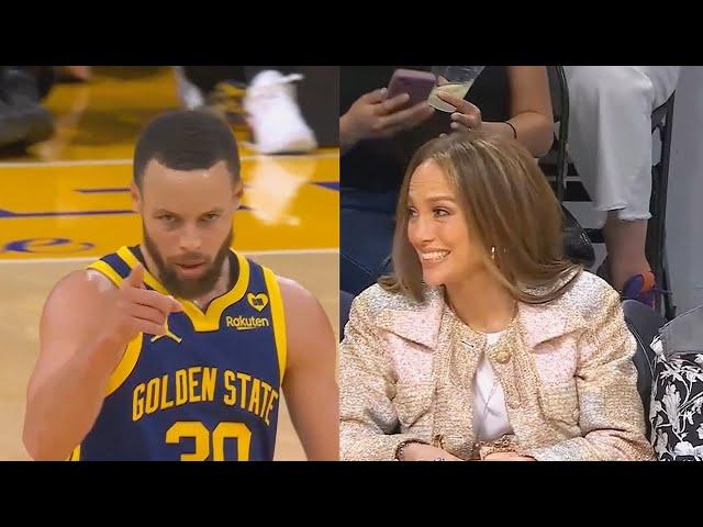 Stephen Curry Impresses Jennifer Lopez With Crazy 3 Pointer! Warriors vs Lakers