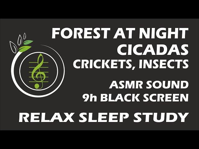 Sound of forest at night, crickets, cicadas, insects - 9 hours ASMR-Nature-Sound