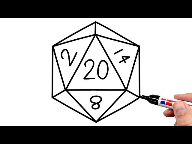 How to Draw a D20 Dice