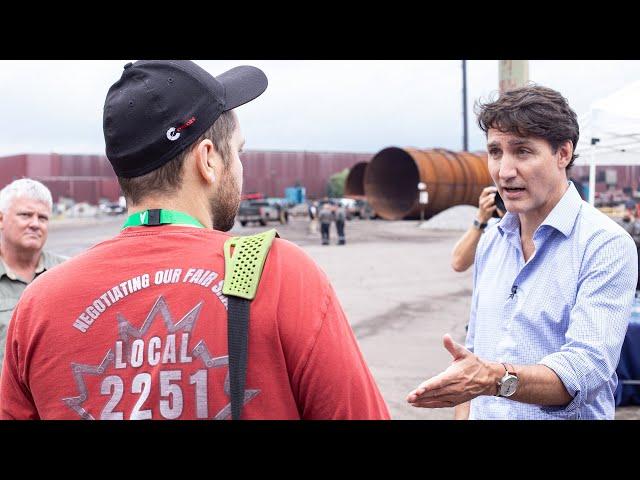 Trudeau has tense exchange with Algoma Steel worker in Ont.