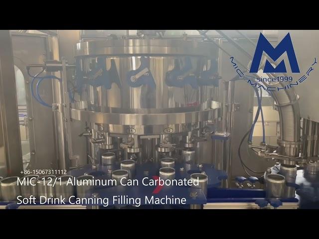 MIC-12-1 automatic aluminum can beer ＆ carbonated beverage filling canning machine line