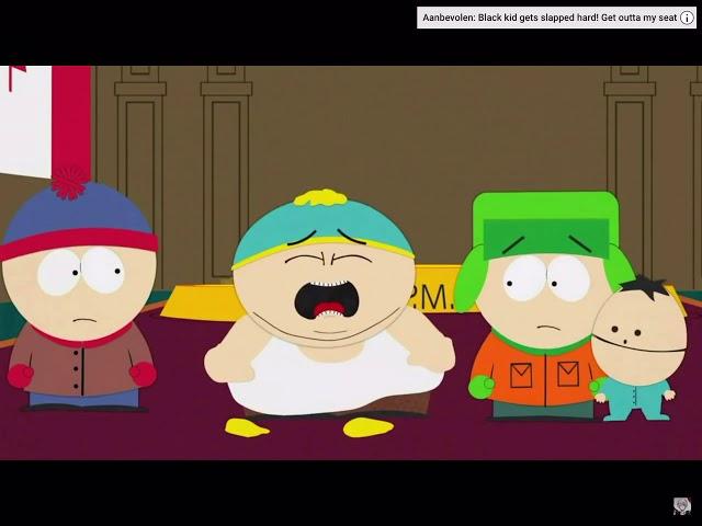 Cartman gets slapped by Kyle.