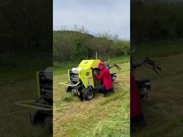 MountainPress mini round baler in action  #caeb #farming #miniroundbaler