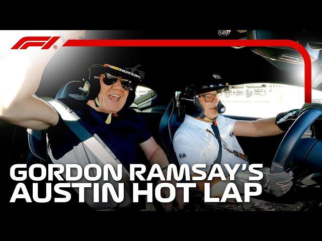 Gordon Ramsay Takes On A Hot Lap In Austin! | F1 Pirelli Hot Laps