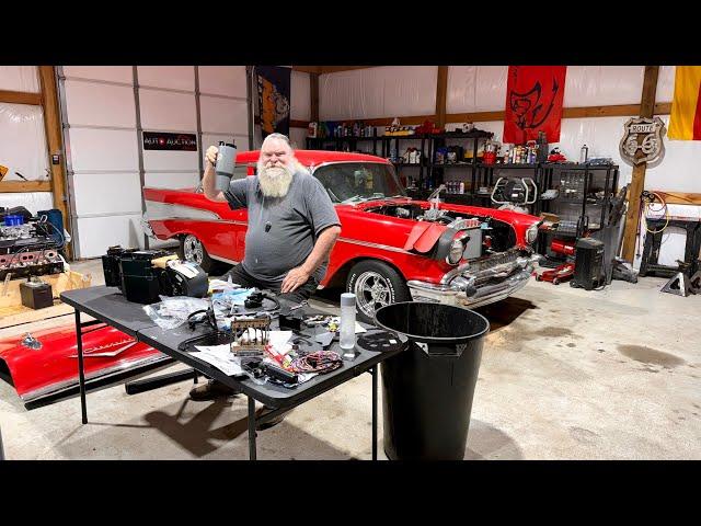 Cutting up my 1957 Chevy Belair to fit Vintage Air + New Shop Lights!