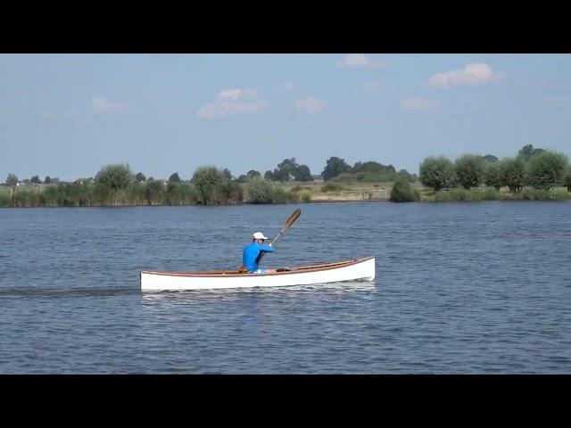 Paddling the Kombi canoe (Michael Storer design) solo.