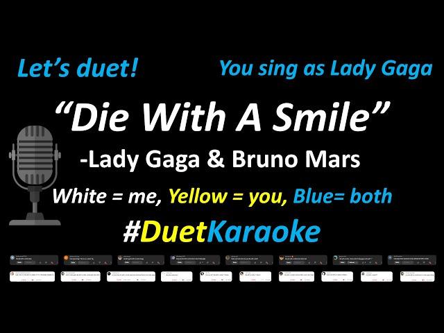 Lady Gaga, Bruno Mars - Die With A Smile (Male Part Only - Duet Karaoke) | Cover