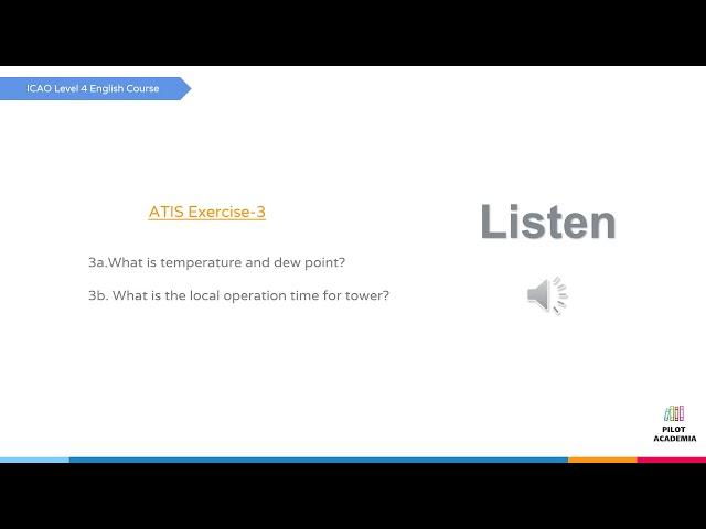 ATIS Practice - ICAO Level 4 English Course