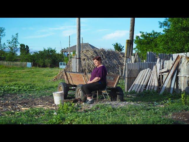 Life in a remote village in Eastern Europe. Women's routine in the Countryside