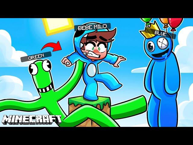 COMO SOBREVIVIR en UN BLOQUE con los RAINBOW FRIENDS en MINECRAFT 