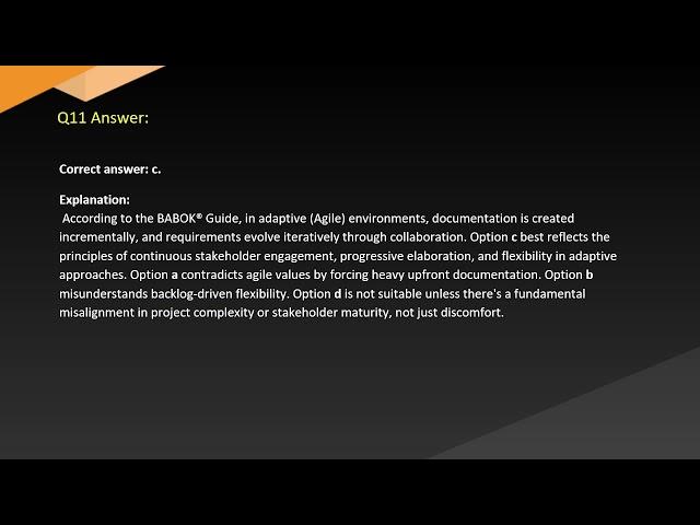 Business Analysis Certified Business Analysis Professional CBAP Free Practice Questions & Answers
