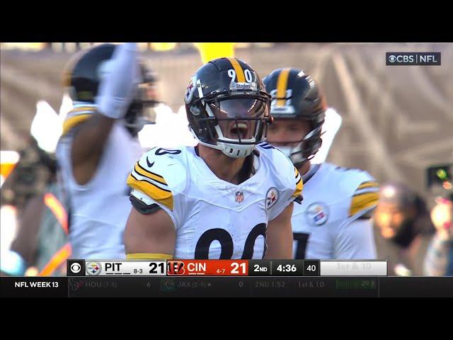 T.J. Watt's strip-sack of Burrow ends Bengals' drive in Steelers' territory