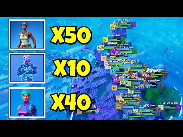 i hosted a 100 RARE SKIN scrim in fortnite… (this was insane)