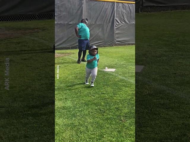 Boy Gets Excited After Hitting His First Tee Ball