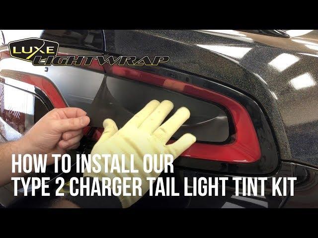 2015+ Charger Tail Light Tint Kit - Type 2 (Center Overlays) // Dark Stealth Finish