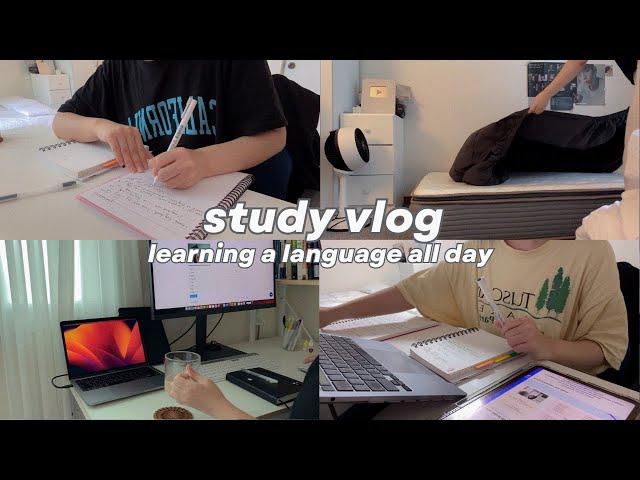 STUDY VLOG  | learning a language all day to challenge myself | SunnyVlog 산니