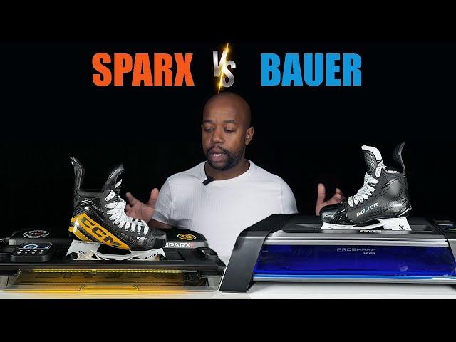 Bauer Prosharp AdvantEdge Skate Sharpener vs Sparx 3 Review - Best hockey home skate sharper