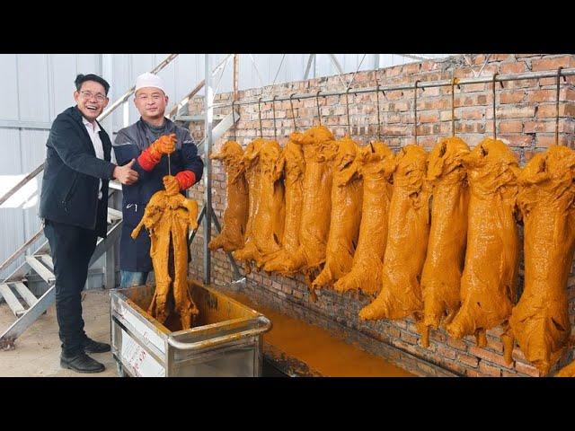 Uncle Shaanxi sells whole sheep  wrapped in saffron pickled yellow mud  with a monthly presale of 1