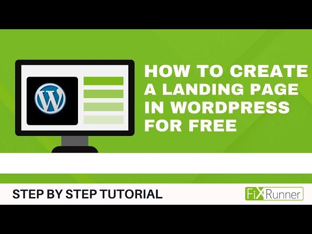 How To Create A Landing Page In WordPress