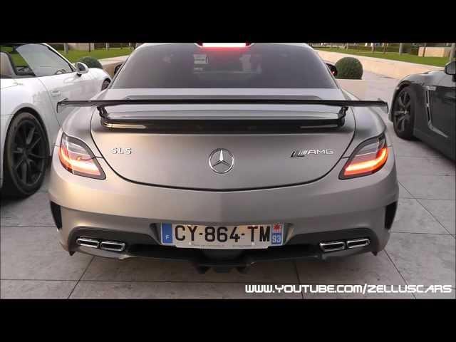 Grey matte Mercedes SLS AMG Black Series start up sound !