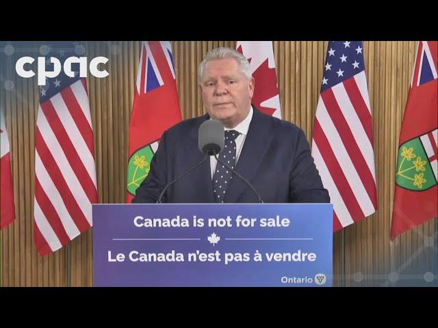 Ontario Premier Doug Ford speaks with reporters after U.S. launches tariffs – March 4, 2025