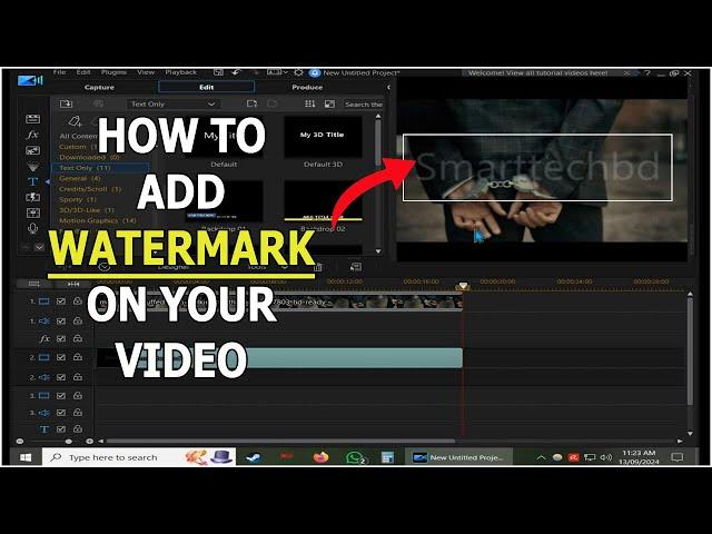 How to add watermark on your video using power director video editor on windows pc