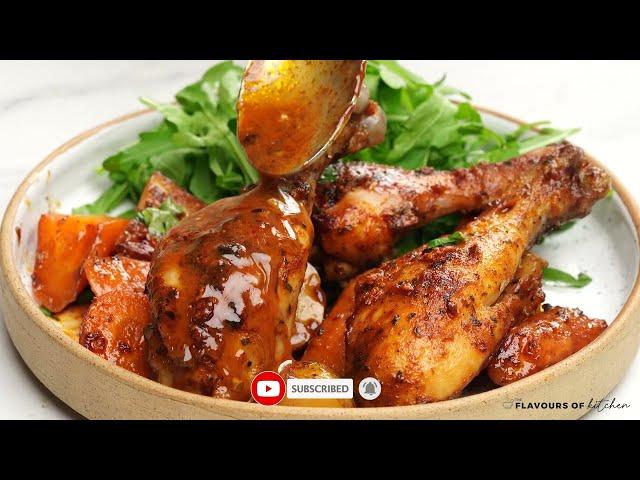 Ranch Baked Chicken Legs with Roasted Vegetables