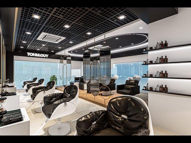 STYLISH & MODERN SALON INTERIOR DESIGN | TONY & GUY | BLACK & WHITE CONCEPT IDEA