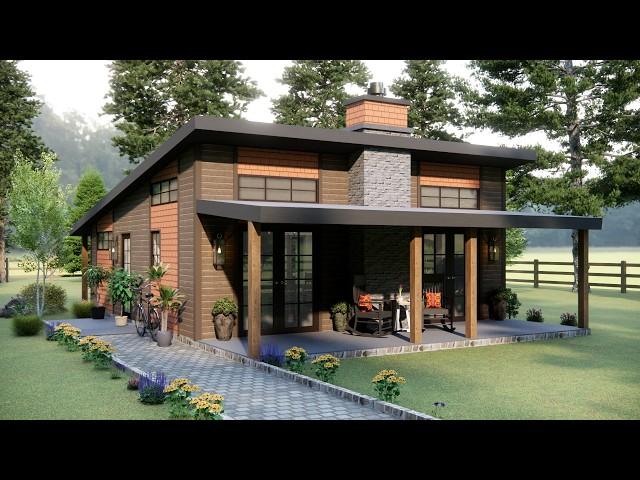 32'x26' (10x8m) Small Space, Big Impact: The Stunning Cabin Experience! Small House Design Idea