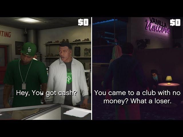 What Happens If You Have No Money in GTA 5 ? (Story Missions, Side Missions, Activities Possibility