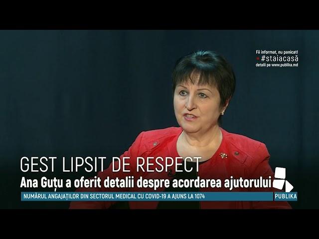 Gest lipsit de respect. Ana Guțu: Întâmpinarea ajutorului sub pod, o greşeală