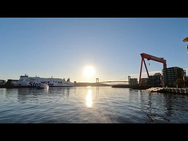 Gothenburg ferry 285 from Eriksberg ferry terminal to Klippans Ferry terminal on a beautiful day 4k