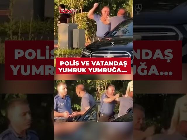 Denizli'de kaza yapan bir polis ile vatandaş yumruk yumruğa kavga etti