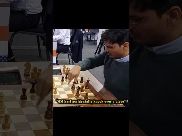 GM hari accidentally drops nepo's piece and nepo reacted  #chess #nepomniachtchi #harikrishnan
