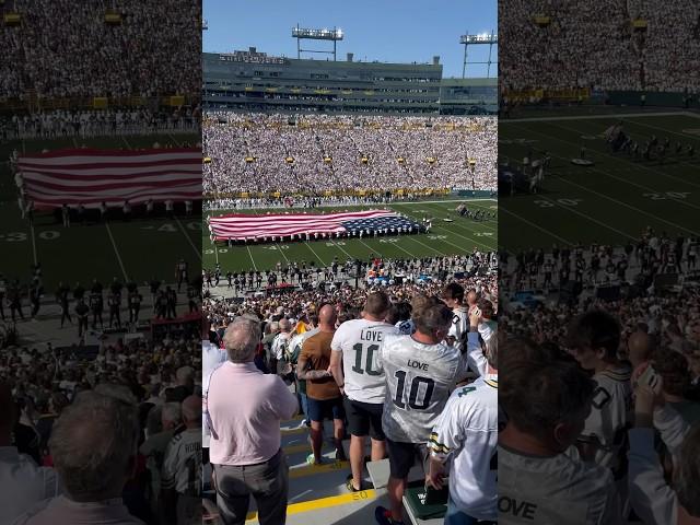 Lambeau Field “Blizzard Warning!” National Anthem and flyover!