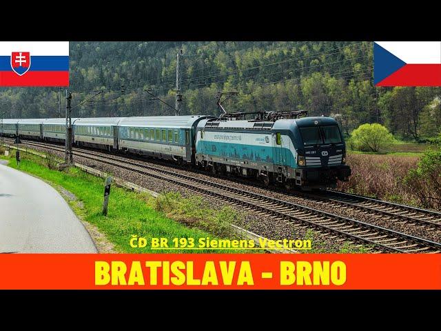 Cab Ride Bratislava - Brno (Slovak Republic & Czech Republic) train driver's view 4K