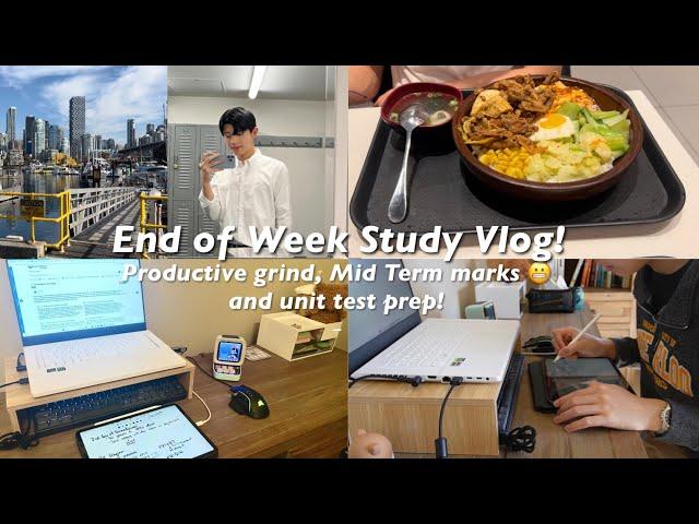 Productive STUDY VLOG, Unit test prep, math, physics, and chemistry, tasty food, mid-term marks