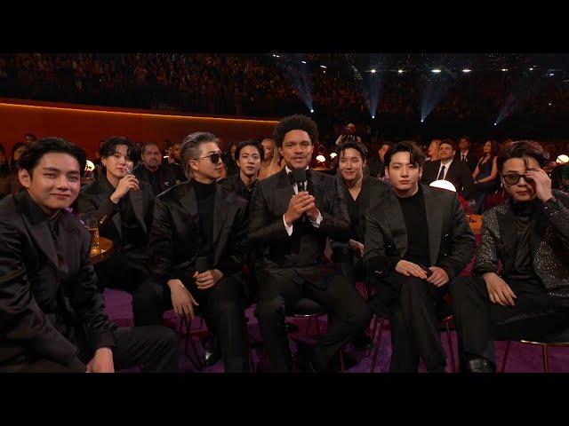 TREVOR NOAH Jokes With BTS At The 2022 GRAMMYs