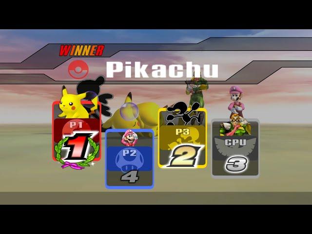 Playing Super Smash Bros Brawl (Wii) Gameplay - 3 player Mode - part 2