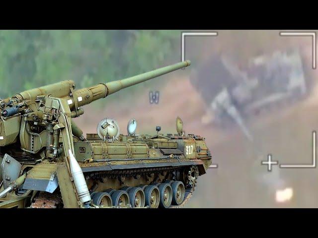 Duel between the Russian Malka SPG and the Ukrainian PzH 2000 SPG