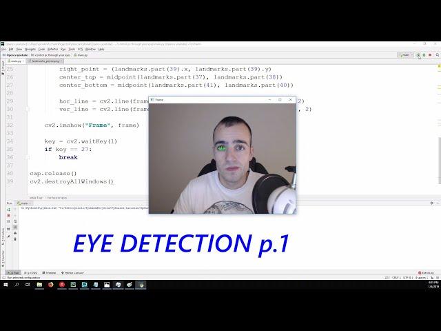 Eye detection - Gaze controlled keyboard with Python and Opencv p.1