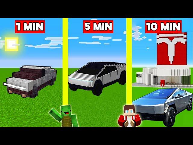 TESLA CYBERTRUCK Build Battle In Minecraft - NOOB VS PRO CHALLENGE - Maizen Mizen Mazien Parody