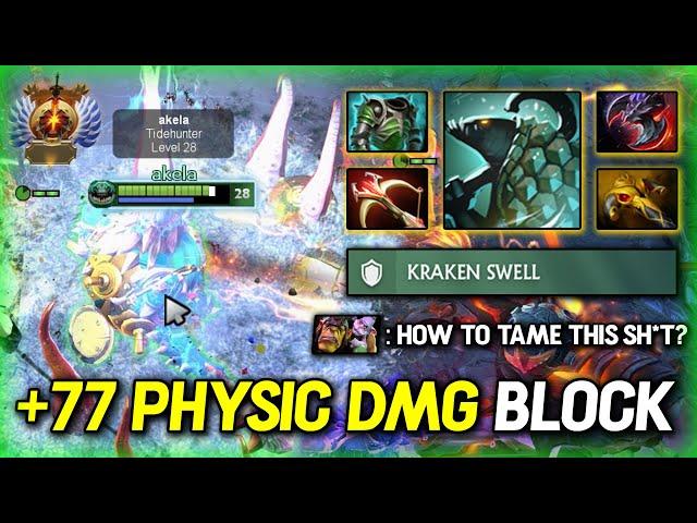 7.37D OP OFFLANE Tidehunter With Physical Build & FACET KRAKEN SWELL +77 Physical DMG Block DotA 2