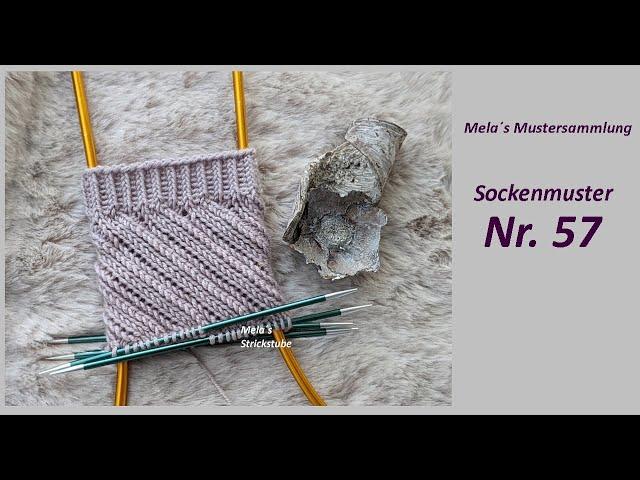 Sockenmuster Nr. 57 - Spiralmuster mit nur einer Runde stricken