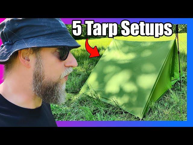 5 Ultralight Tarp Shelter Setups for Hiking, Outdoor, Bushcraft, Wild Camping & Backpacking