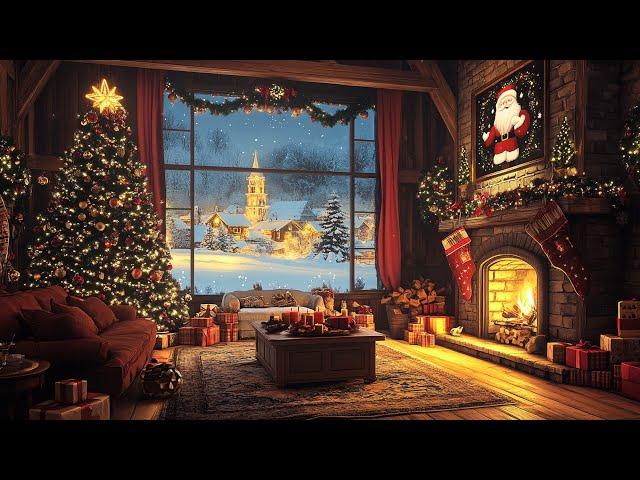 Relaxing Instrumental Christmas Music & Fireplace