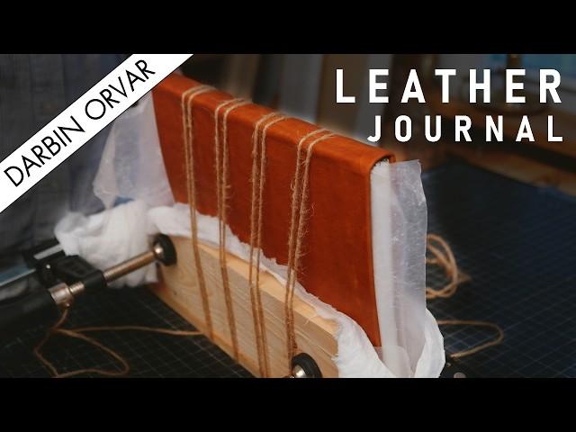 Making a Leather Journal Book by Hand (BOOKBINDING)